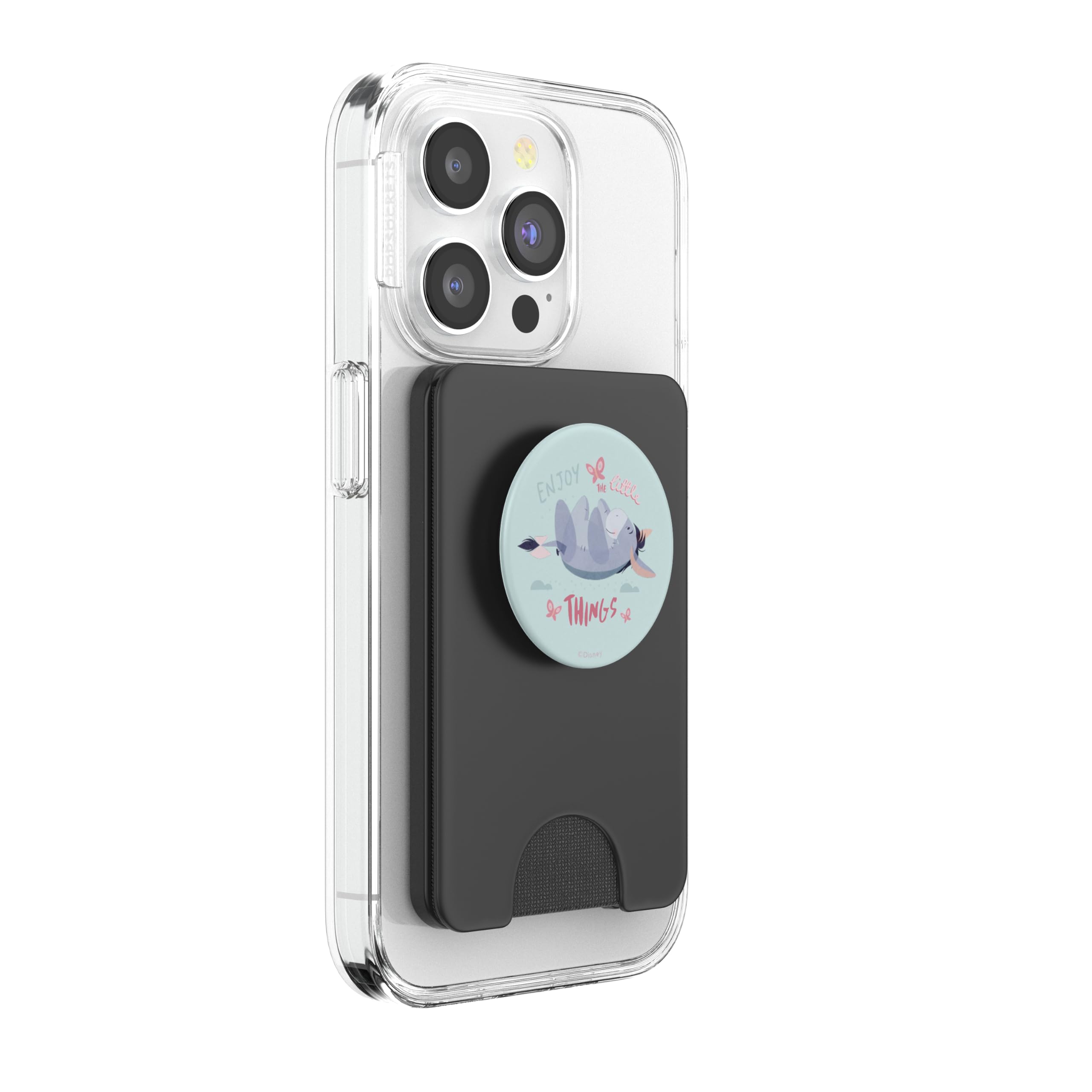 Disney Winnie The Pooh Eeyore Enjoy the Little Things PopSockets PopWallet for MagSafe, Black - Image 4