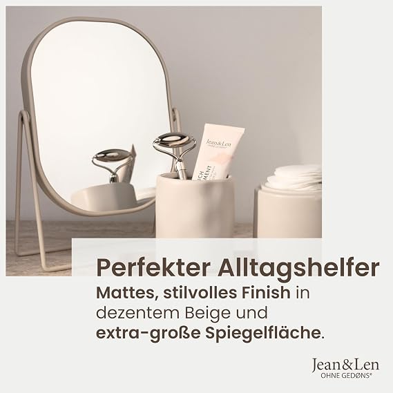 Jean & Len Cosmetic Mirror Beige 20 x 27 cm