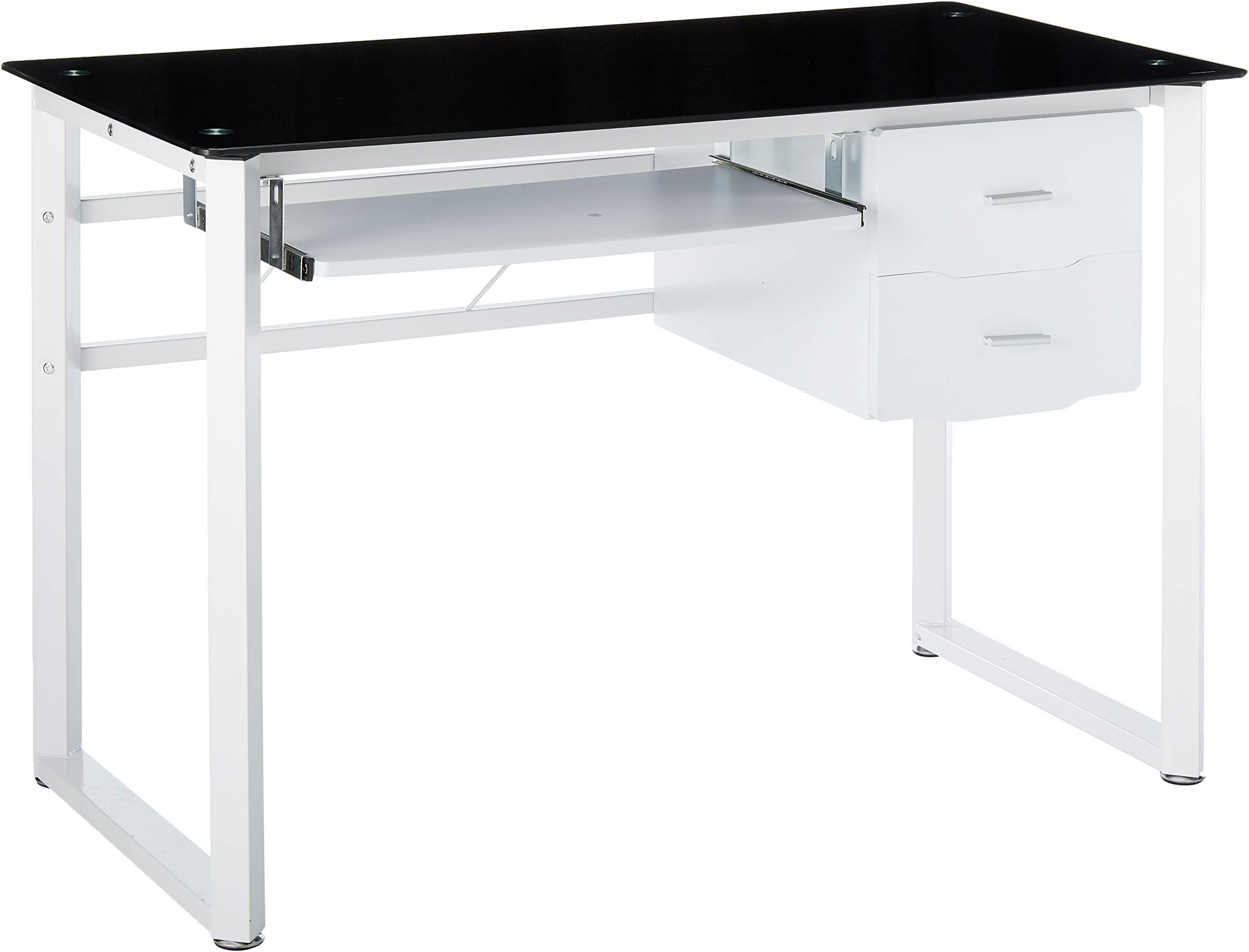 Christopher Knight HomeReeve Tempered Glass Computer Desk, Black And White