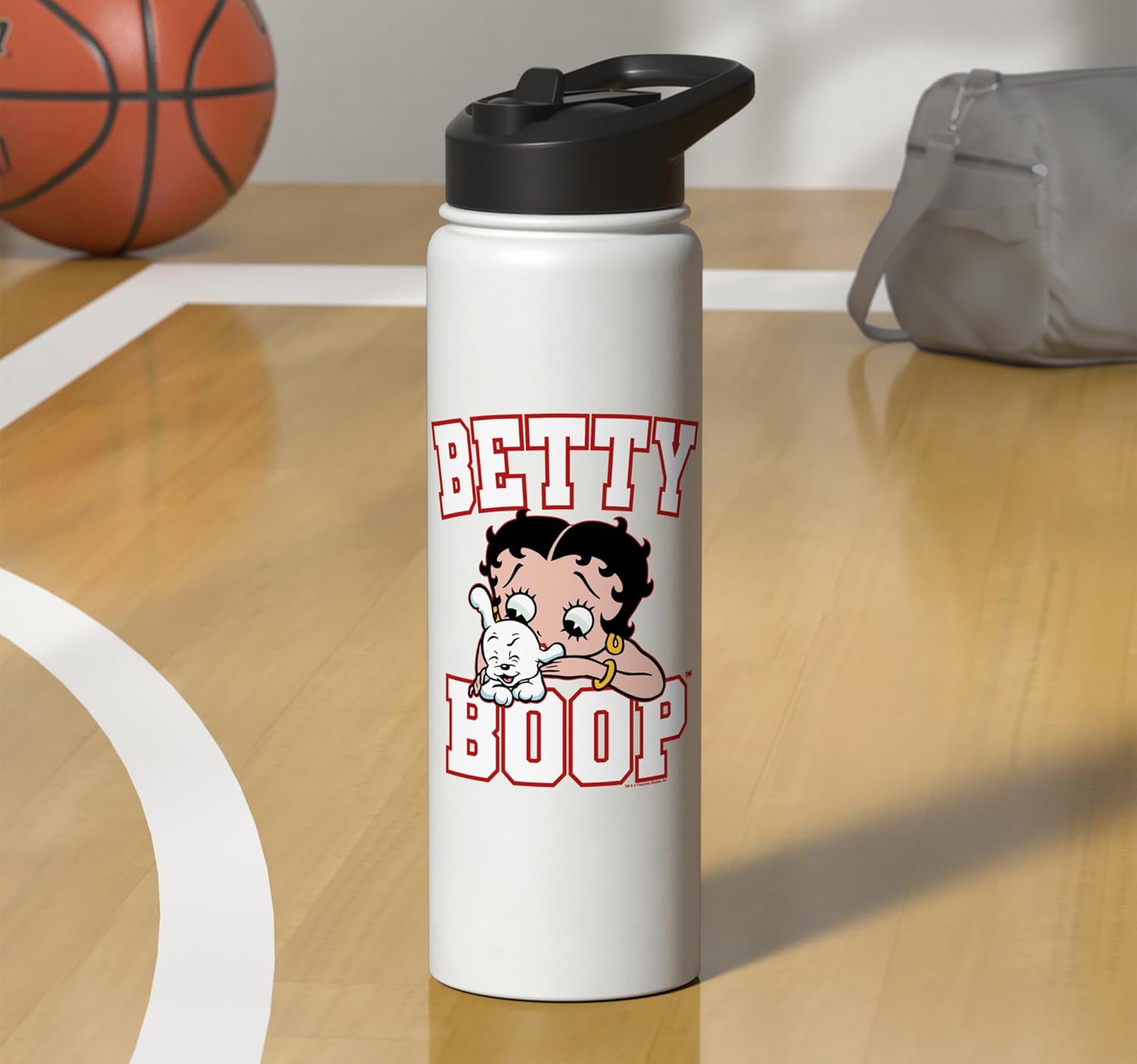 Betty Boop Big Font With Pudgy Stainless Steel Insulated Water Bottle