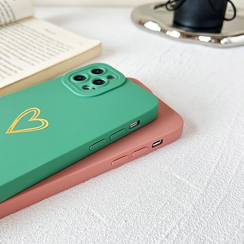 Miniatura 4 de Yeddabox Funda compatible con iPhone 12 Pro Max para mujer, funda bronceadora de lujo con forma de corazón, bonita funda de TPU suave a prueba