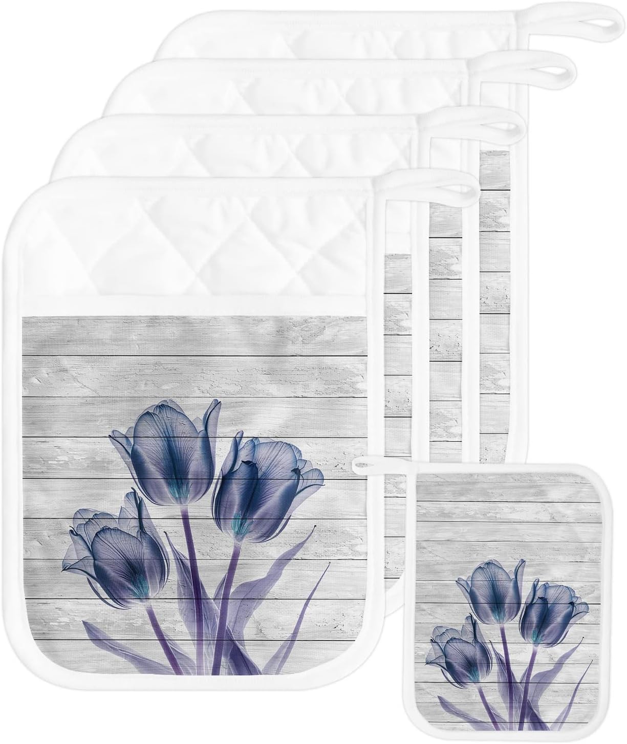 Pot Holders, Tulip Pot Holder, Heat-Resistant Hot Pockets, Pot Holders for Kitchen, Hot Pads for Kitchen, Kitchen Accessories 5 Pcs Potholders