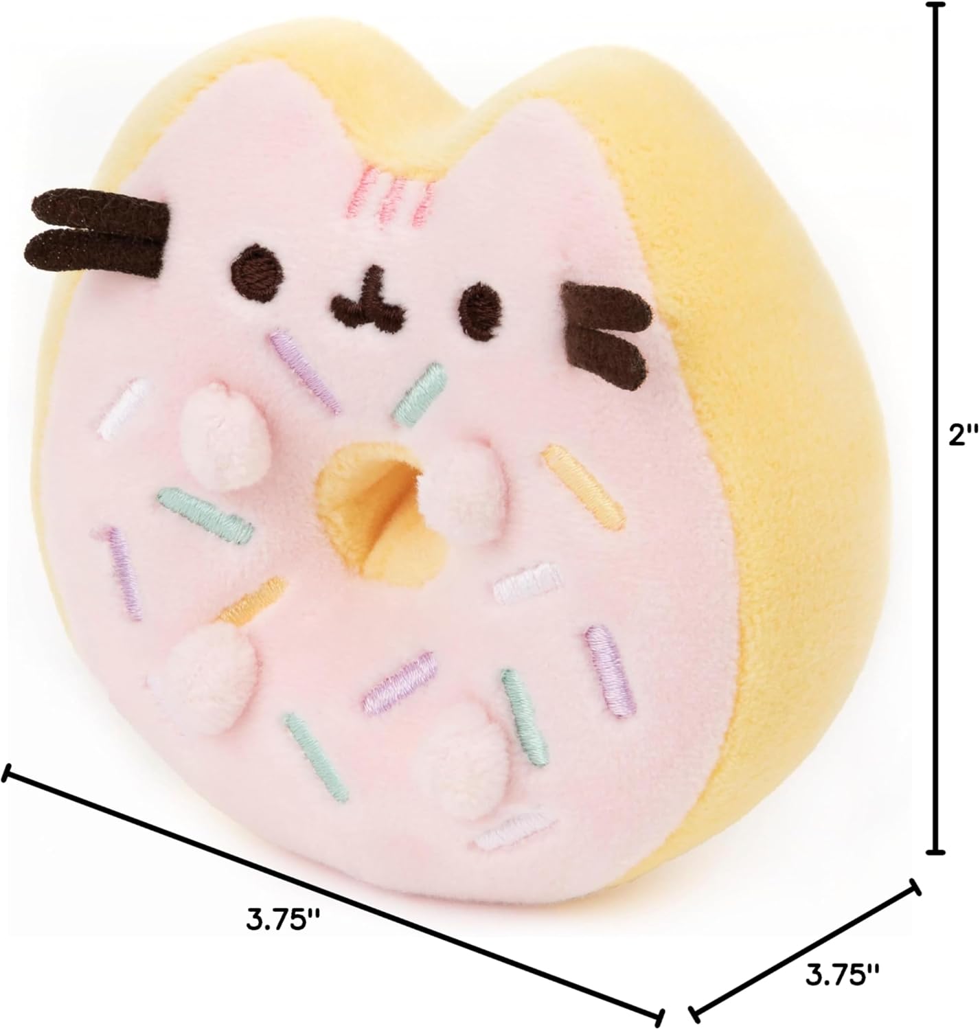 Gund Sprinkle Donut Pusheen Sweet Dessert Squishy Plush Stuffed Animal Cat and Satisfyingly Stretchy Fabric, for Ages 8 and Up, Pink and Mint, 4 inches