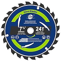 Vista 1 de EZee 7-1/4 pulgadas, 24 dientes con hojas de sierra circular de eje de 5/8 pulgadas, corte fino de 0.06 pulgadas, punta de carburo de tungsteno
