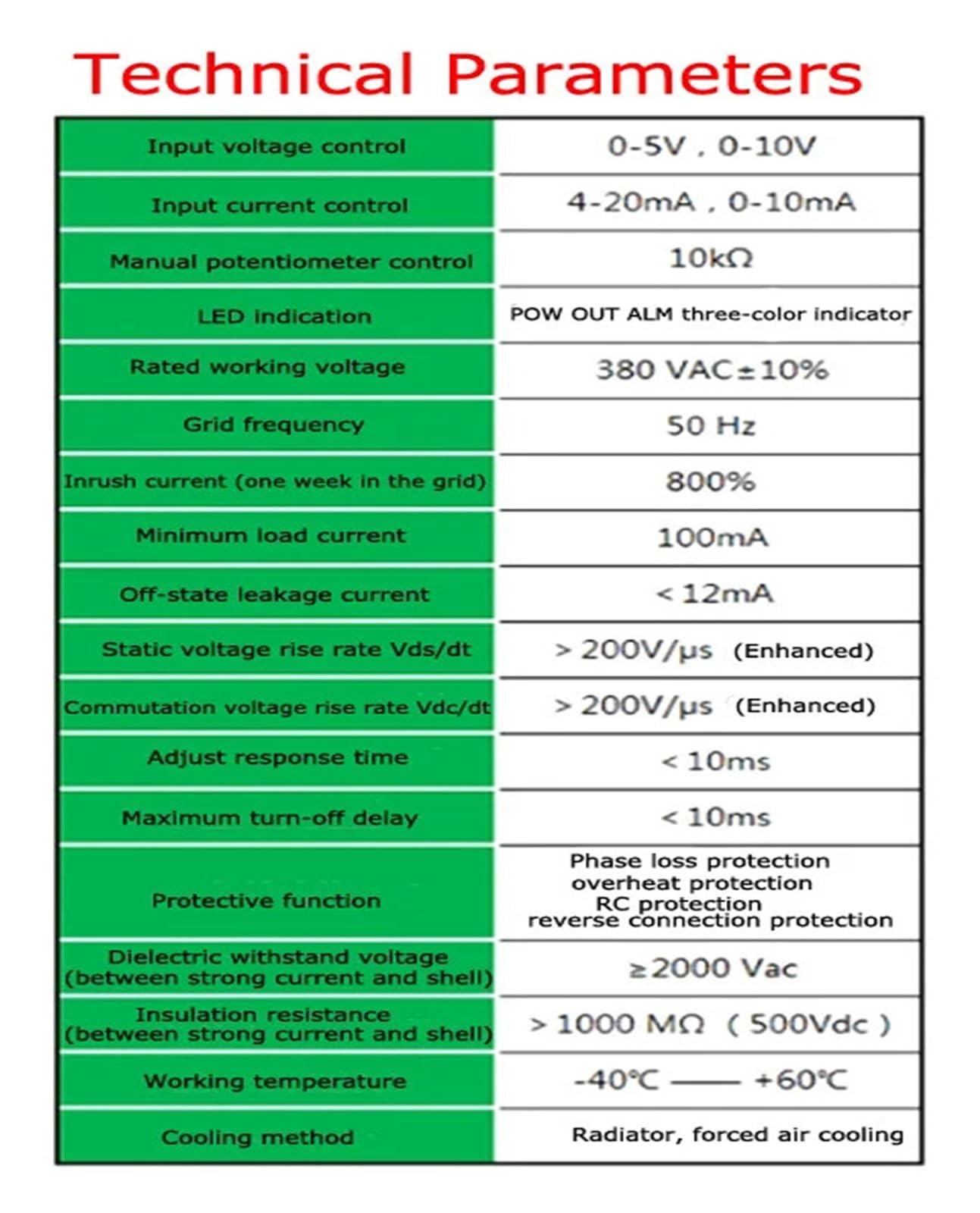 Trójfazowy moduł regulatora napięcia przemiennego 50 A do 90 A z radiatorem i regulatorem mocy wentylatora, przekaźnik półprzewodnikowy z tyrystorem i ściemnianiem. (90A (20KW))