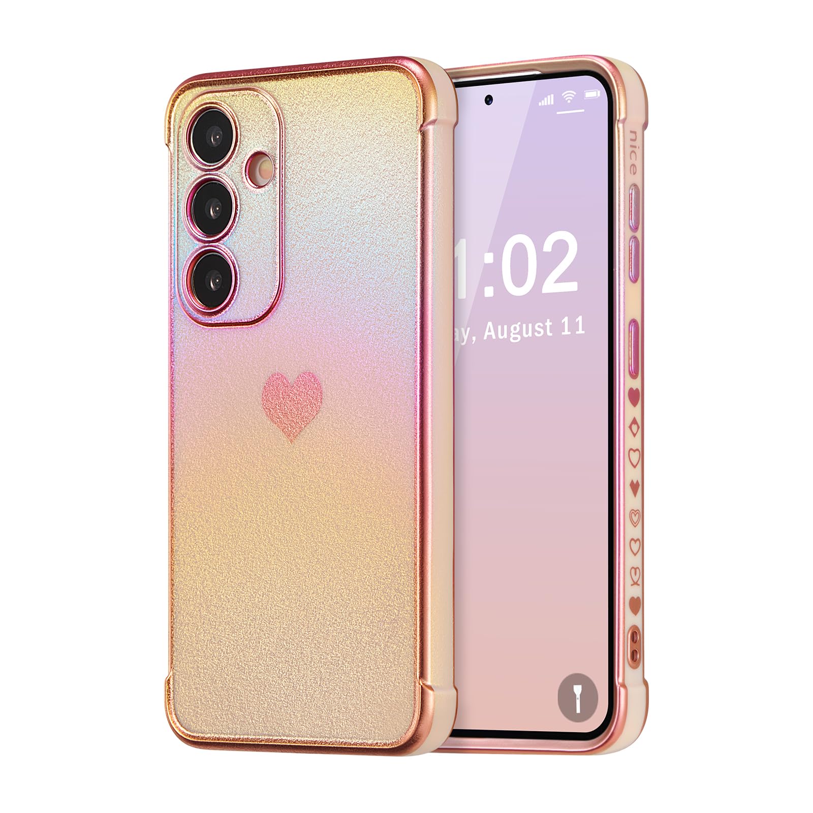 Coque Samsung S24 FE protection objectif antichoc rose irisé ZTOFERA