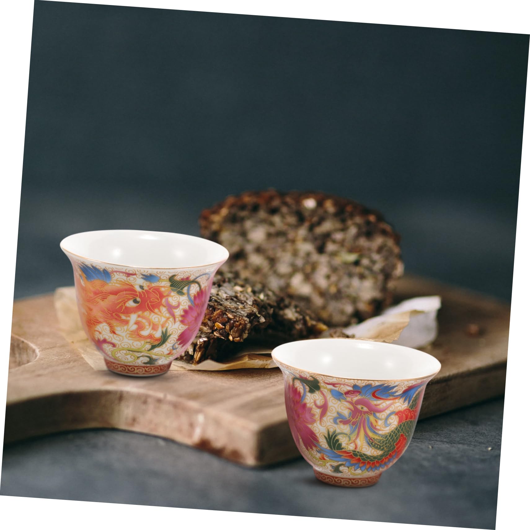 Gatuida 5paare Chinesische Keramiktassen Dragon Teetassen Für Tee Und Wein Handgefertigte Teeschalen Porzellan Geschenkidee Für Festivals Und Besondere Anlässe