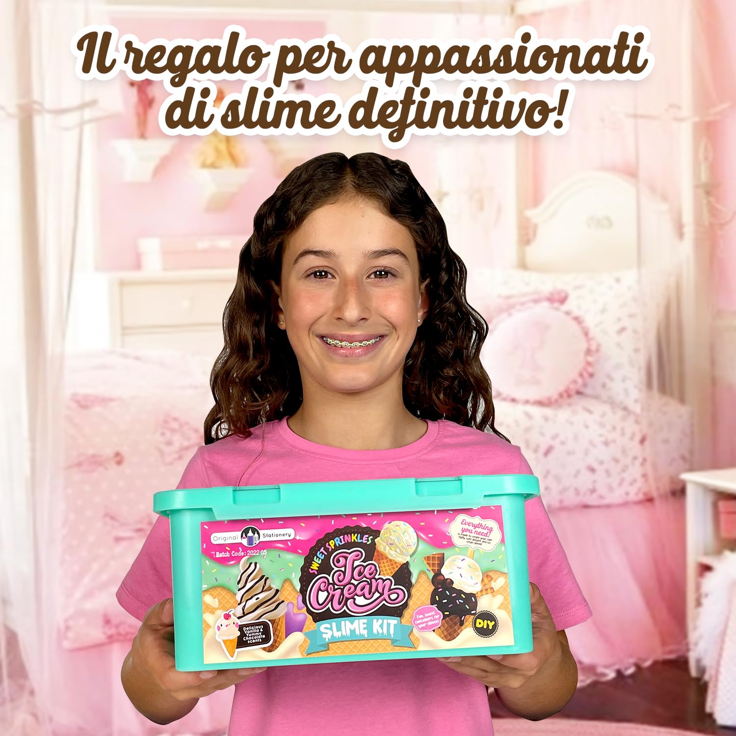 Original Stationery Slime Kit Sweet Sprinkles Ice Cream, Kit per Fare Slime Delizioso, Crea Slime Sundae e Tanto Altro, Slime per Bambini, Regalo di Compleanno