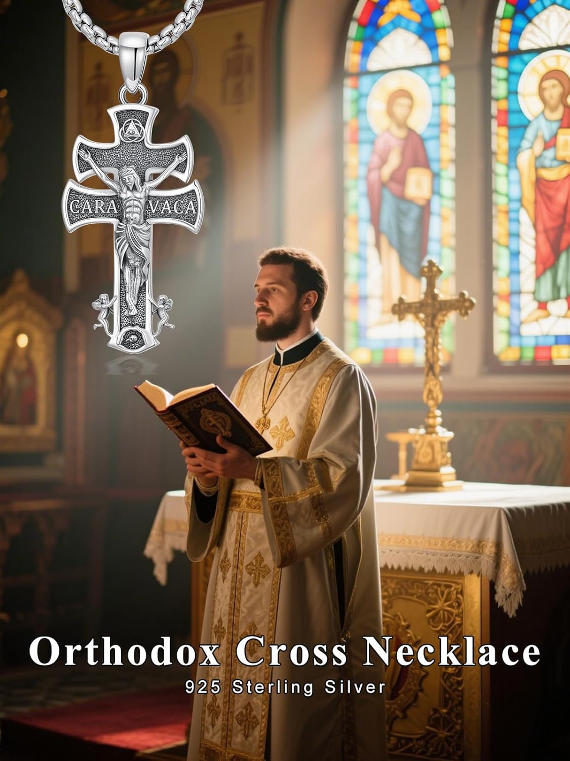 Religious Necklace Caravac Cross/St Michael Pendant Necklace 925 Sterling Silver Protection Jewelry Gift for Men Women - Image 7