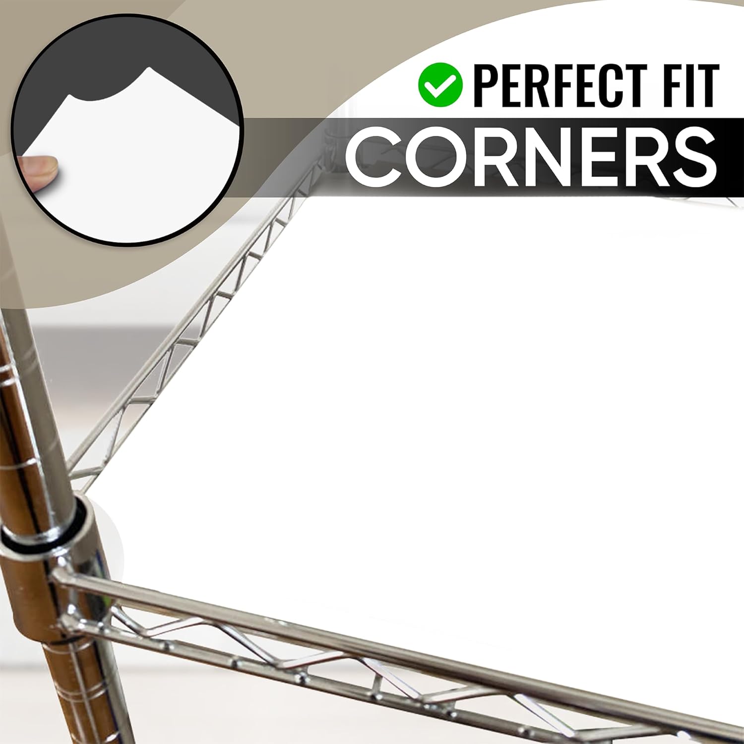 Wire Shelf Liner Wire Rack Shelf Mat - Thick Wire Shelf Cover - Waterproof Plastic Shelf Liners, Metal Shelf Liner - Easy Use Wire Shelving Cover for Closet (White, 18" X 48" (Set of 4))