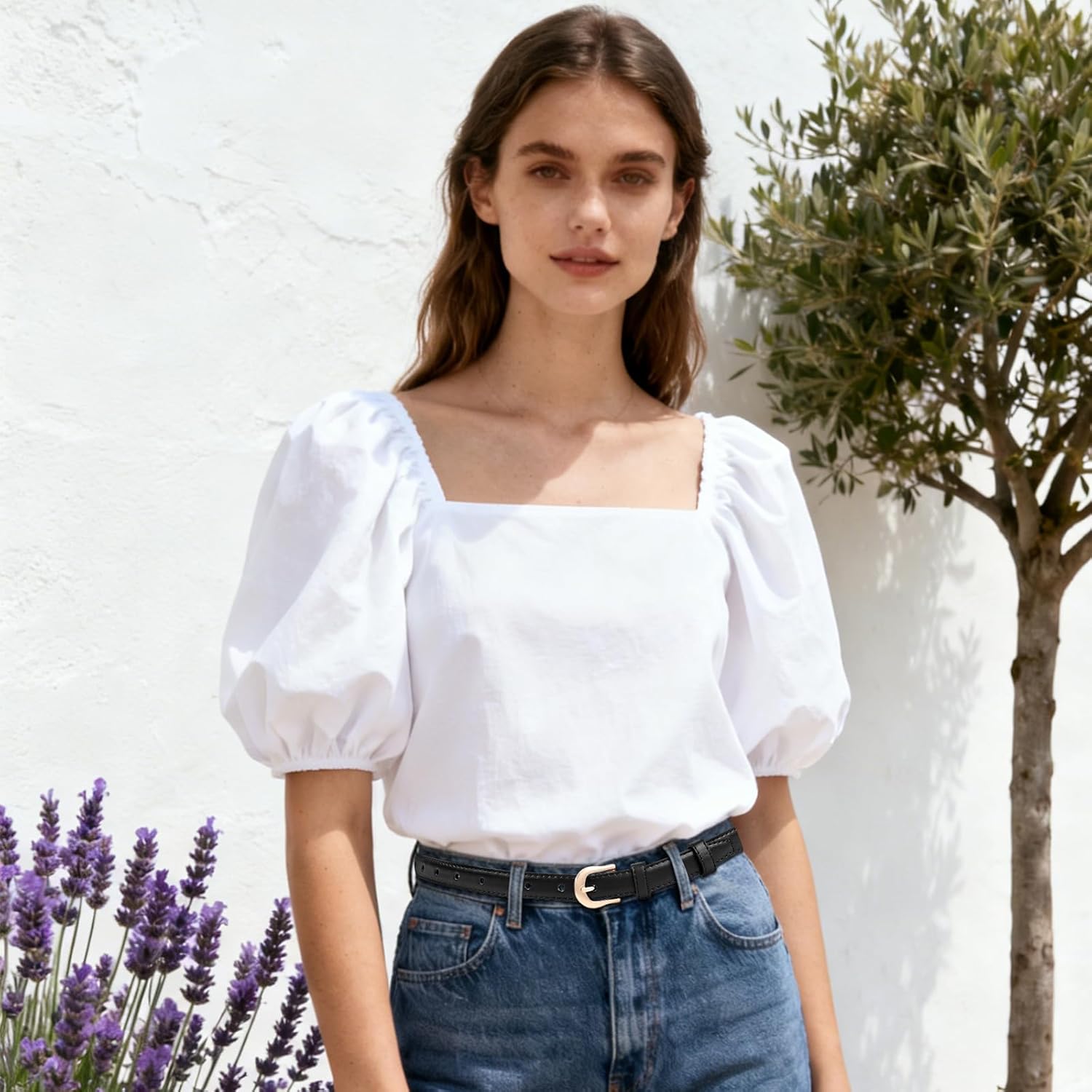 Women Skinny Leather Belt for Jeans Pants Dresses Fashion Thin Ladies Belts with Gold Prong Buckle - Image 6