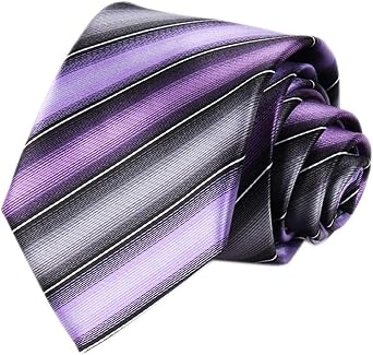 Elfeves Mens Modern Striped Patterned Silk Ties Wedding Party Banquet Neckties