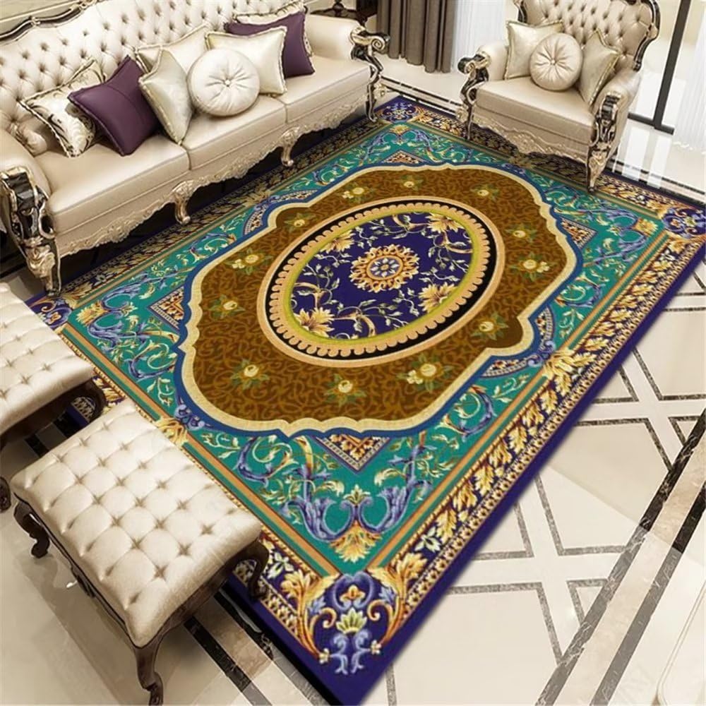 Tapis enfant motif floral géométrique idéal pour une chambre de fille cosy