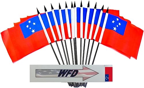 Miniatura 15 de Banderas de escritorio de Nicaragua, paquete de 12 banderas pequeñas de poliéster de 4 x 6 pulgadas en miniatura para mesa de oficina, pequeñas