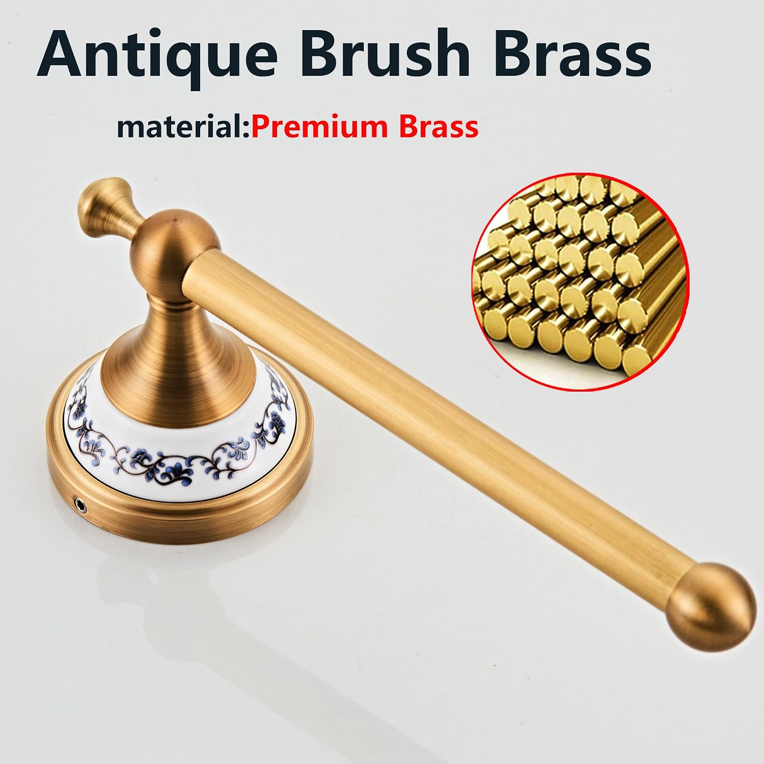 Antique Brass Toilet Paper Holder Hand Towel Holder, Bathroom Brass Hardware Towel Ring,Round Retro Hand Towel Holder Tissue Roll Paper Holder Wall Mounted 2 Pieces