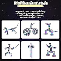 Vista 4 de AYXXZJD Bolígrafo de juguete de metal magnético de descompresión, multifuncional, capacidad deformable, pantalla táctil, bolígrafo de aprendizaje
