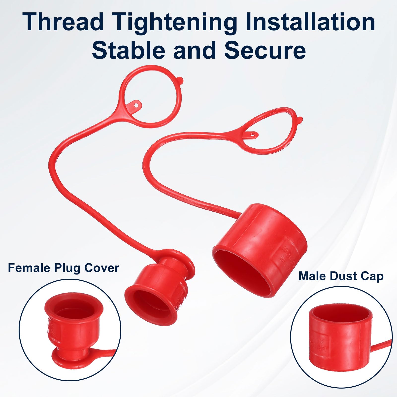 QUARKZMAN 4Sets 3/4 Bouchon Et Bouchon De Poussière ISO-16028 Rouge | Pour Tuyau Hydraulique, Bouchon De Poussière Mâle & Bouchon Femelle Couverture Coupleur D'Air À Déconnexion Rapide