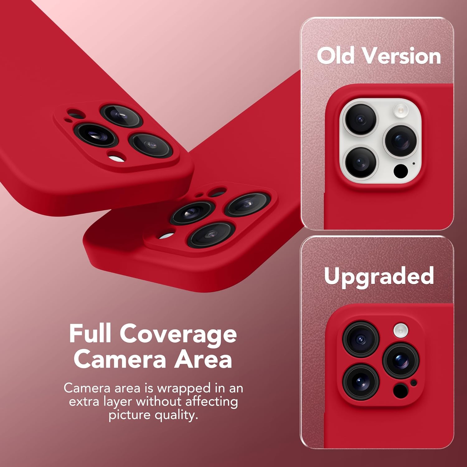 Magnetic for iPhone 13 Pro Case, Compatible with MagSafe, [Full Camera Protection][Screen Protector] Silicone Shockproof Protective Phone Case for iPhone 13 Pro 6.1", Deep Red - Image 7