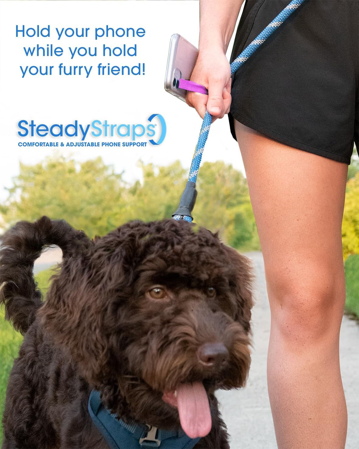 Full-Hand Elastic Phone Strap/Grip - Multi-Position Adjustable, Easy On/Off with Secure Authentic Hook & Loop Closures, Flexible, No Adhesives - 3 Pack Collection (Flowers Collection)