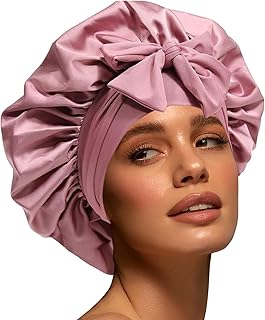 Silk Bonnet for Women, Satin Bonnet for Sleeping, Large Sleep Cap with Elastic Tie