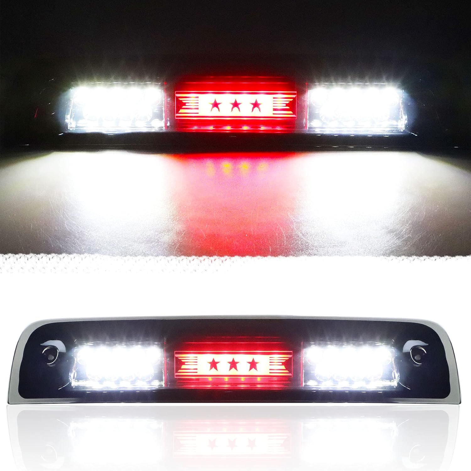 Tresound 3rd Third Brake Light for 2009-2017 Dodge Ram 1500 2500 3500 Cargo Light LED High Mount Lamp (Smoked Lens)