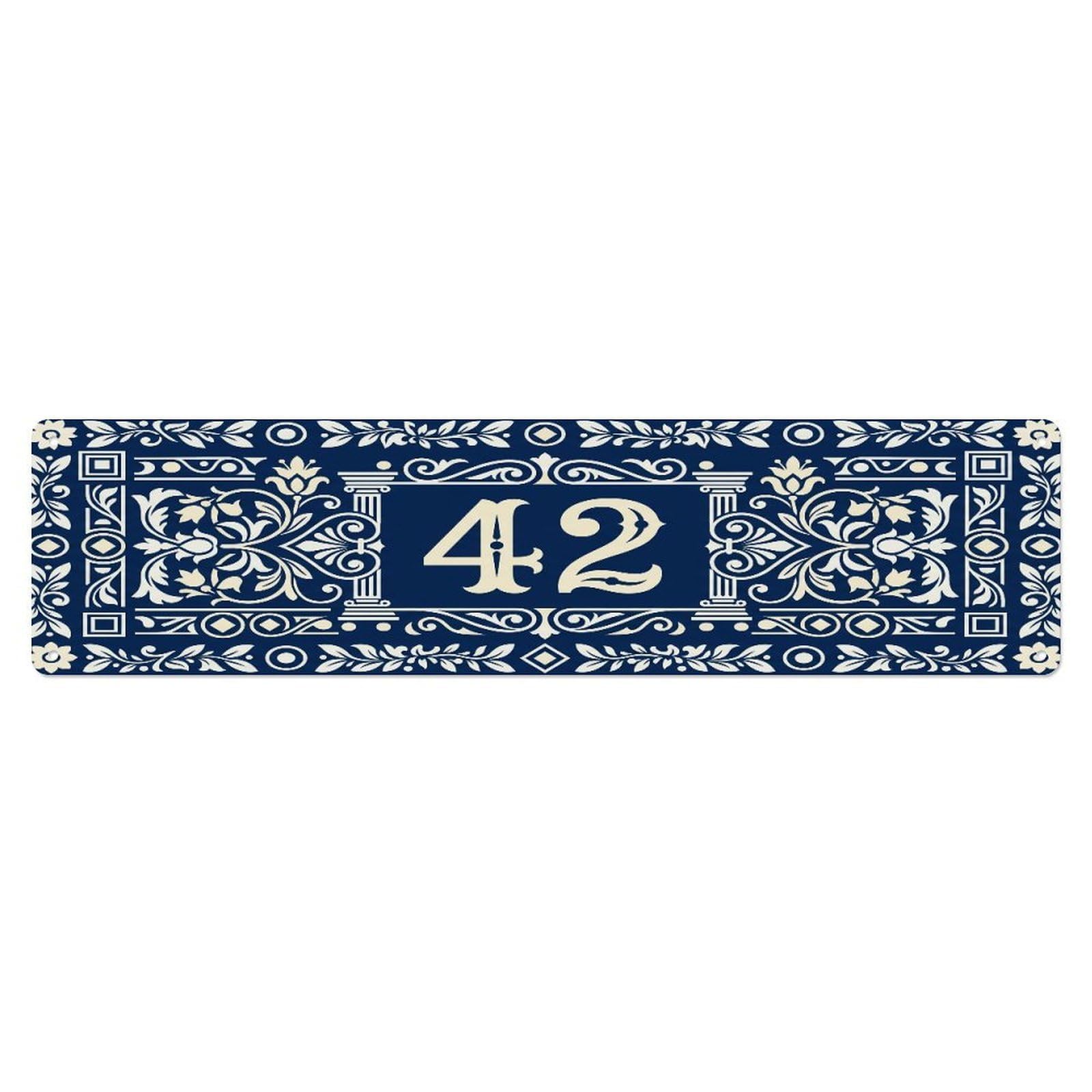 Fqcyn Style Metal Tin Sign Vintage House Door Number 42