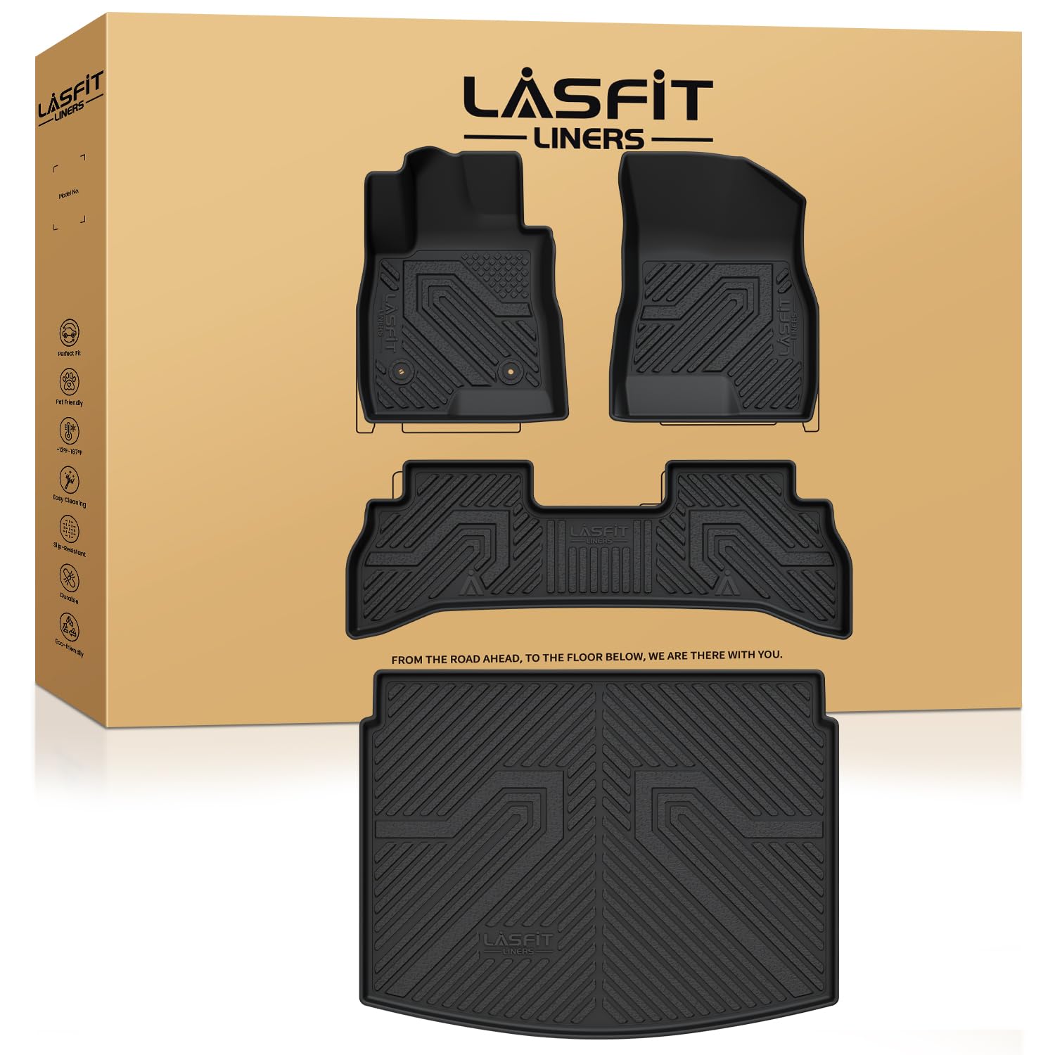 LASFIT Floor Mats Cargo Mat Lower Position for Buick Encore GX 2020-2026 Only Fit FWD TPE All Weather