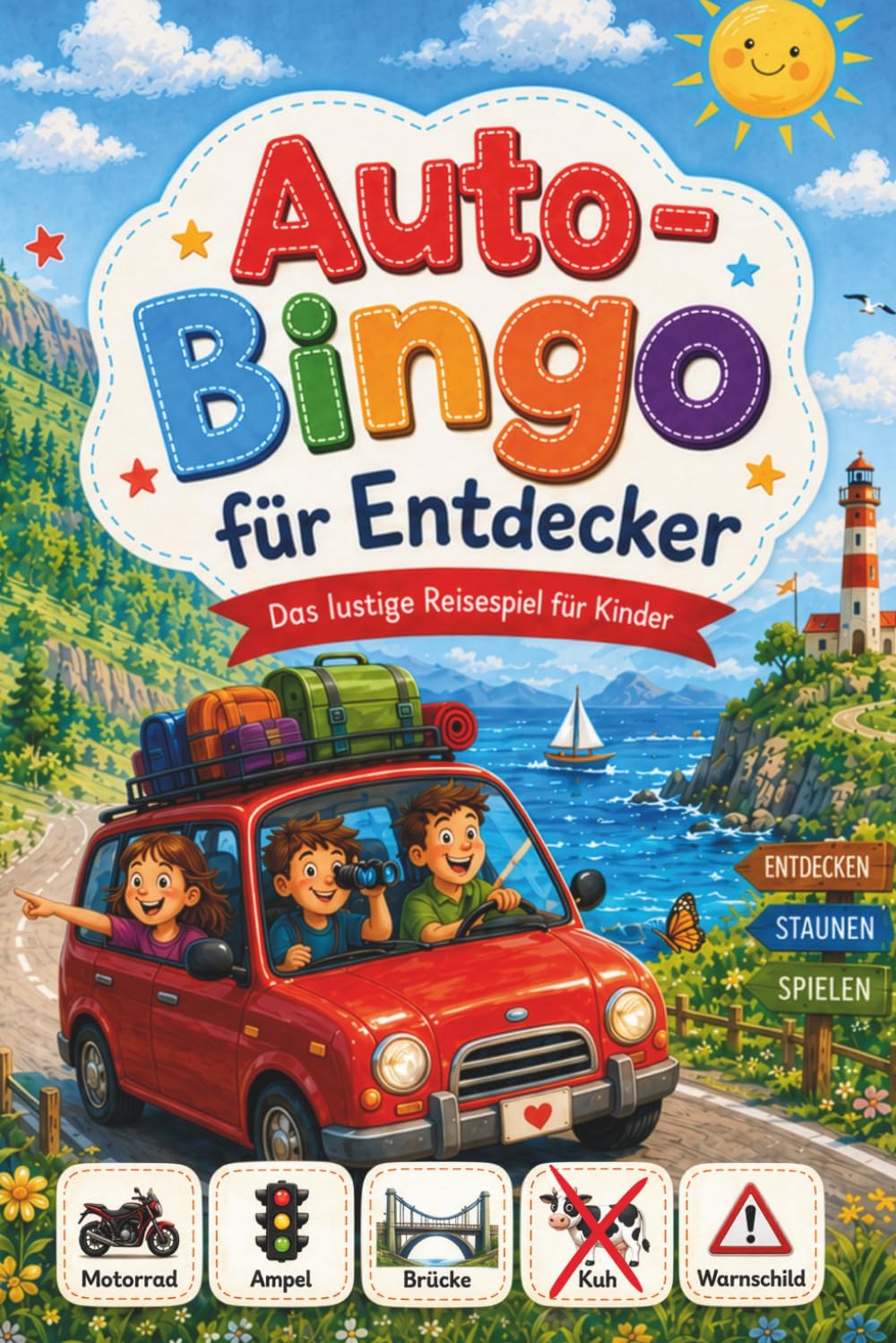 Auto-Bingo für Entdecker: Das lustige Reisespiel für Kinder. Spannende Beschäftigung für lange Autofahrten und entspannte Urlaubsreisen.