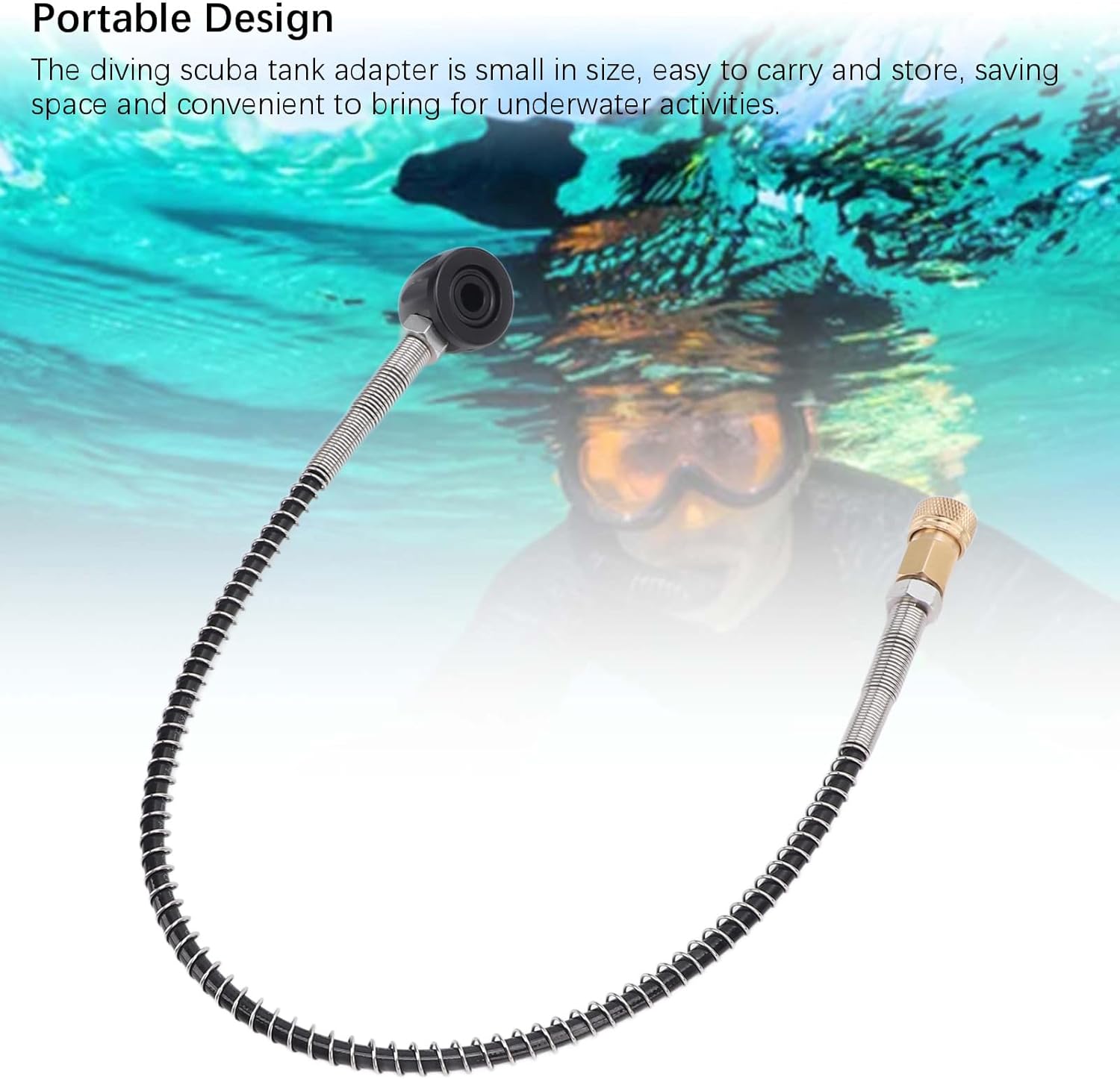 Scuba Tank Fill Adapter, 8mm Aluminum Valve Scuba Tank Adapter, Portable Scuba Tank Refill Connector for Diving & Snorkeling