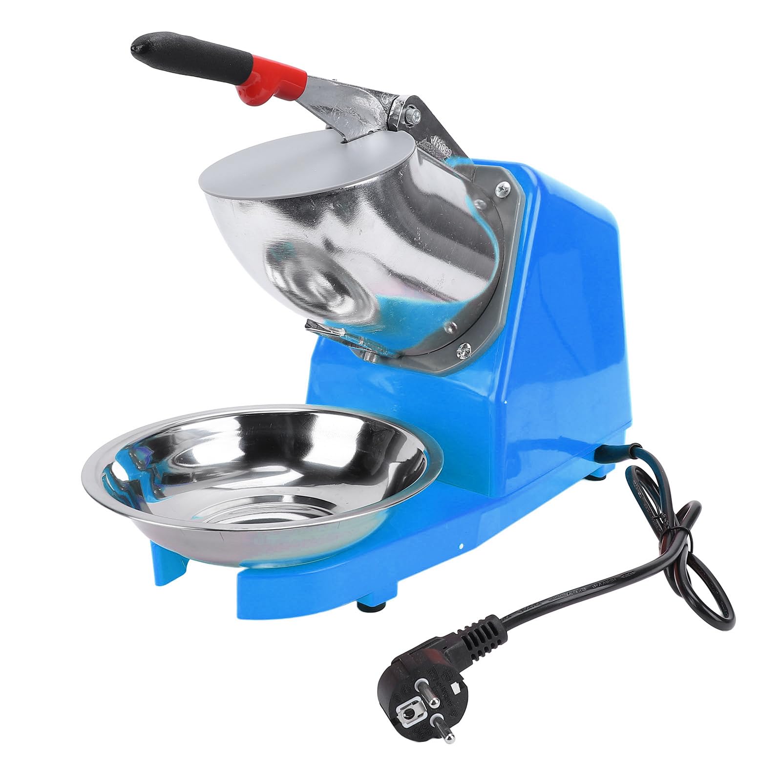 Fdit Tritaghiaccio Elettrico 380W, Lame in Acciaio Inox per e Ghiaccio Tritato, per Uso Domestico e Commerciale (BLUE)