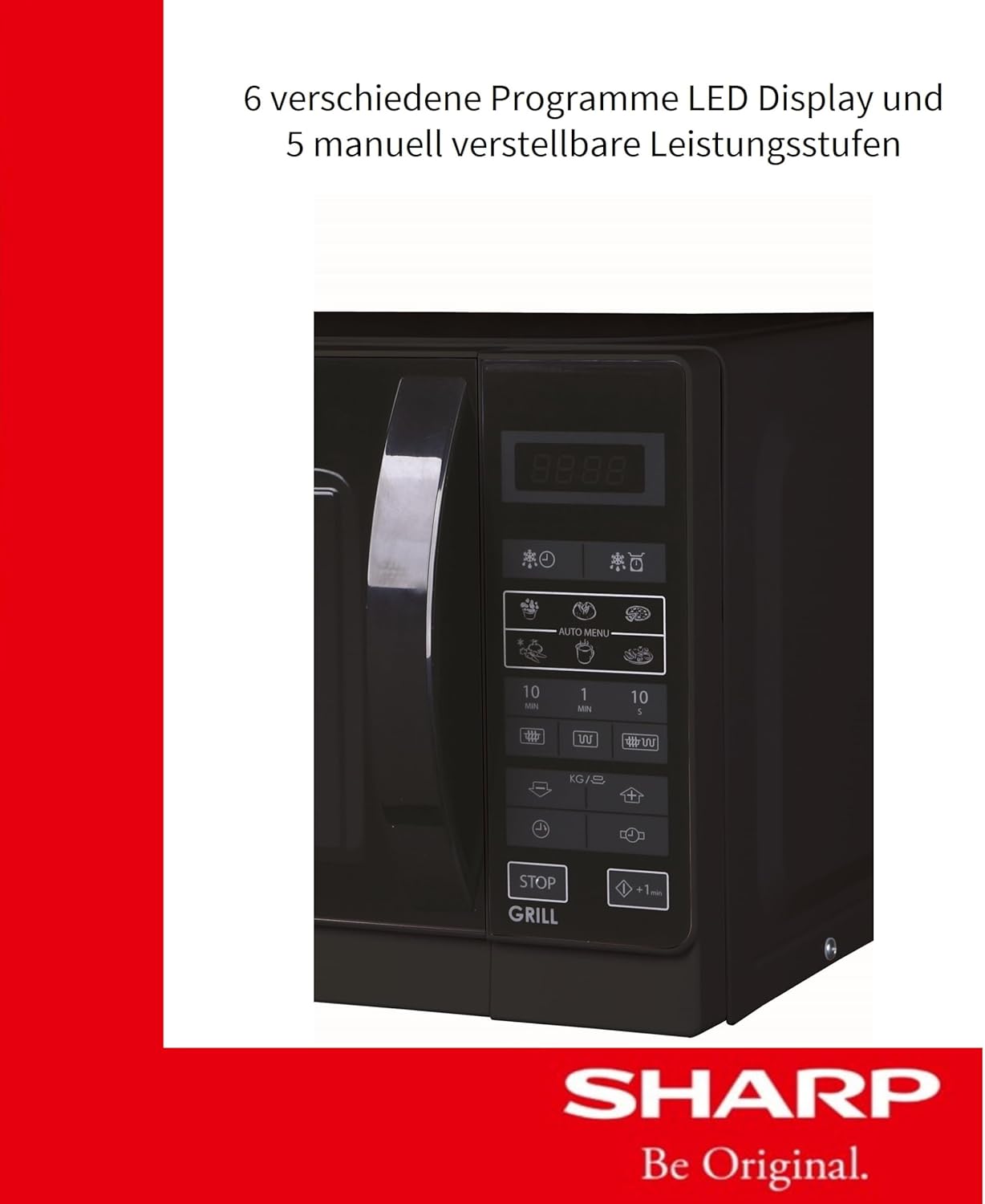 Ngaphakathi view of Sharp R-742BKW microwave with grill rack