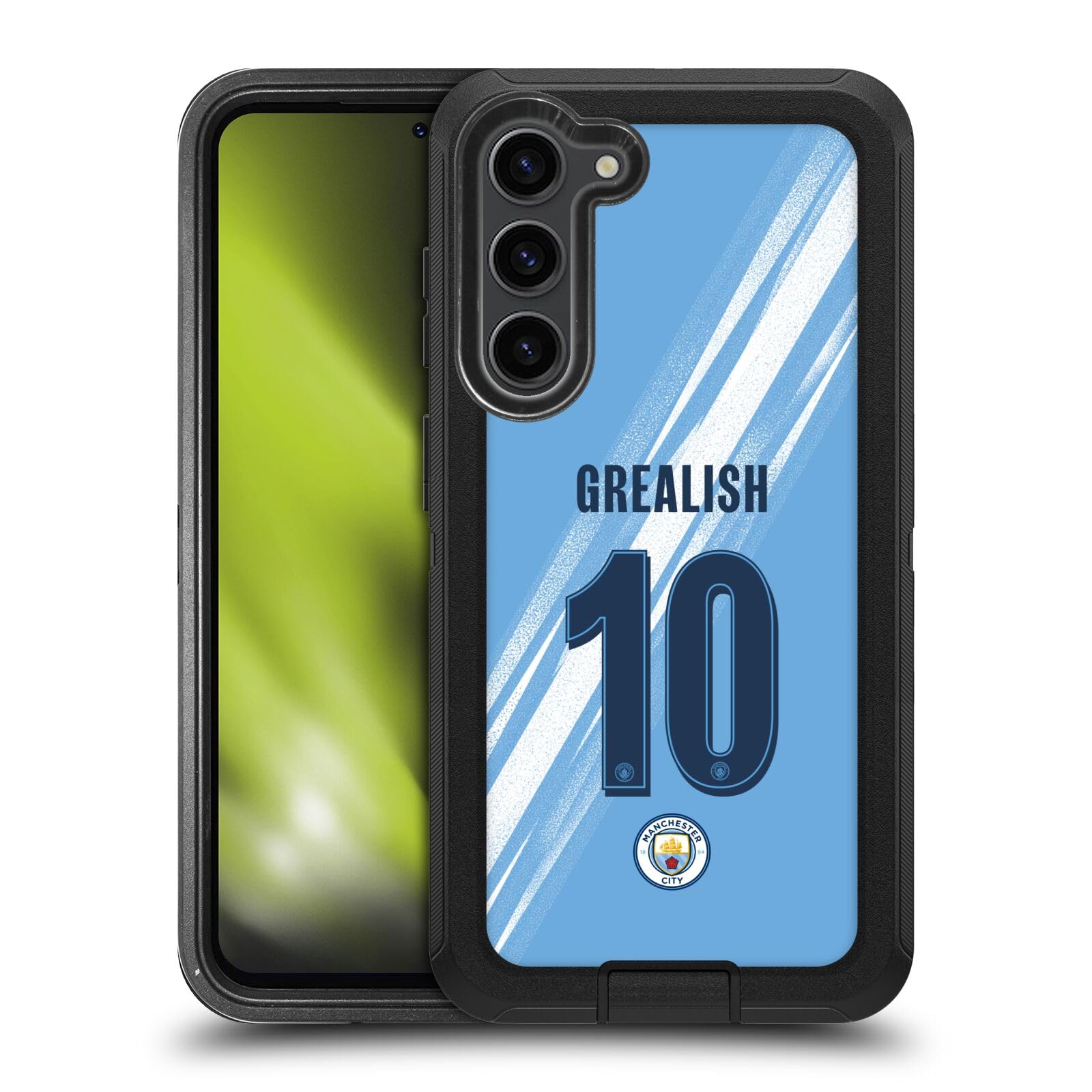 Head Case Designs Officially Licensed Manchester City Man City FC Jack Grealish 2025/26 Players Home Kit Ultra-Armoured Shockproof Case [Military Grade] Compatible With Samsung Galaxy S23+ 5G