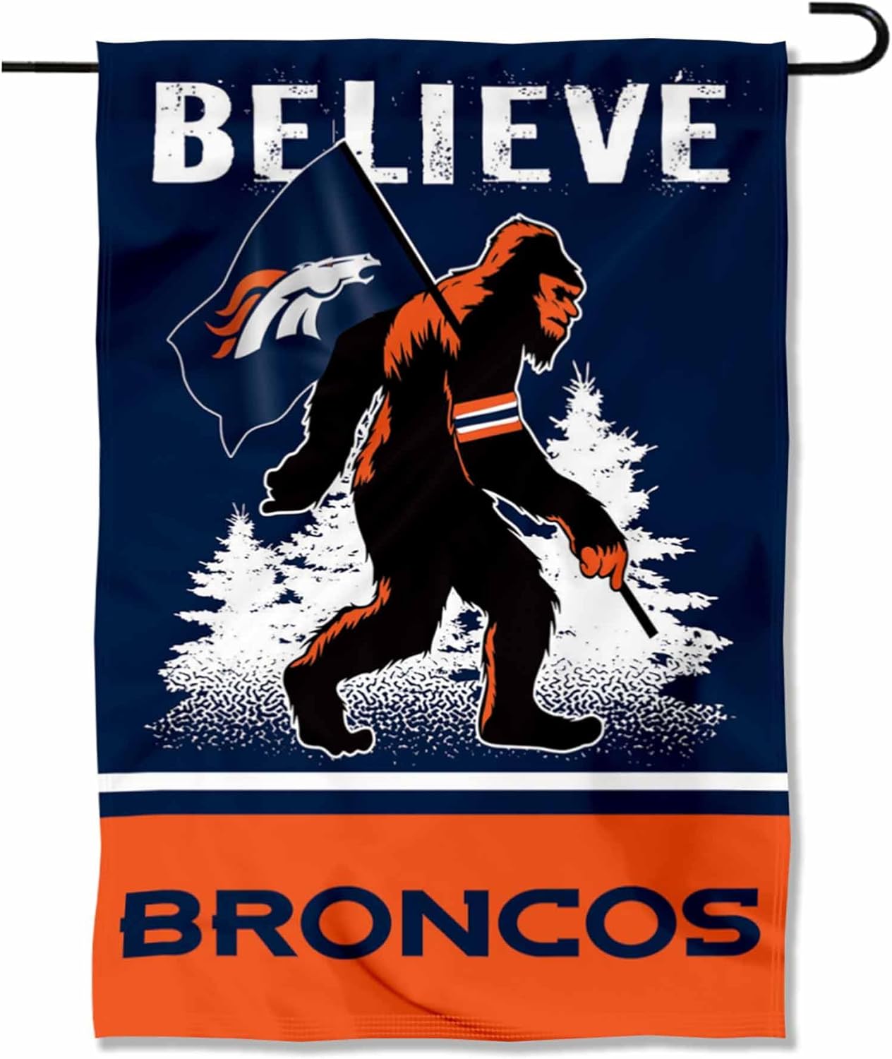 WinCraft Denver Broncos Bigfoot Sasquatch Believe Yard Garden Banner Flag