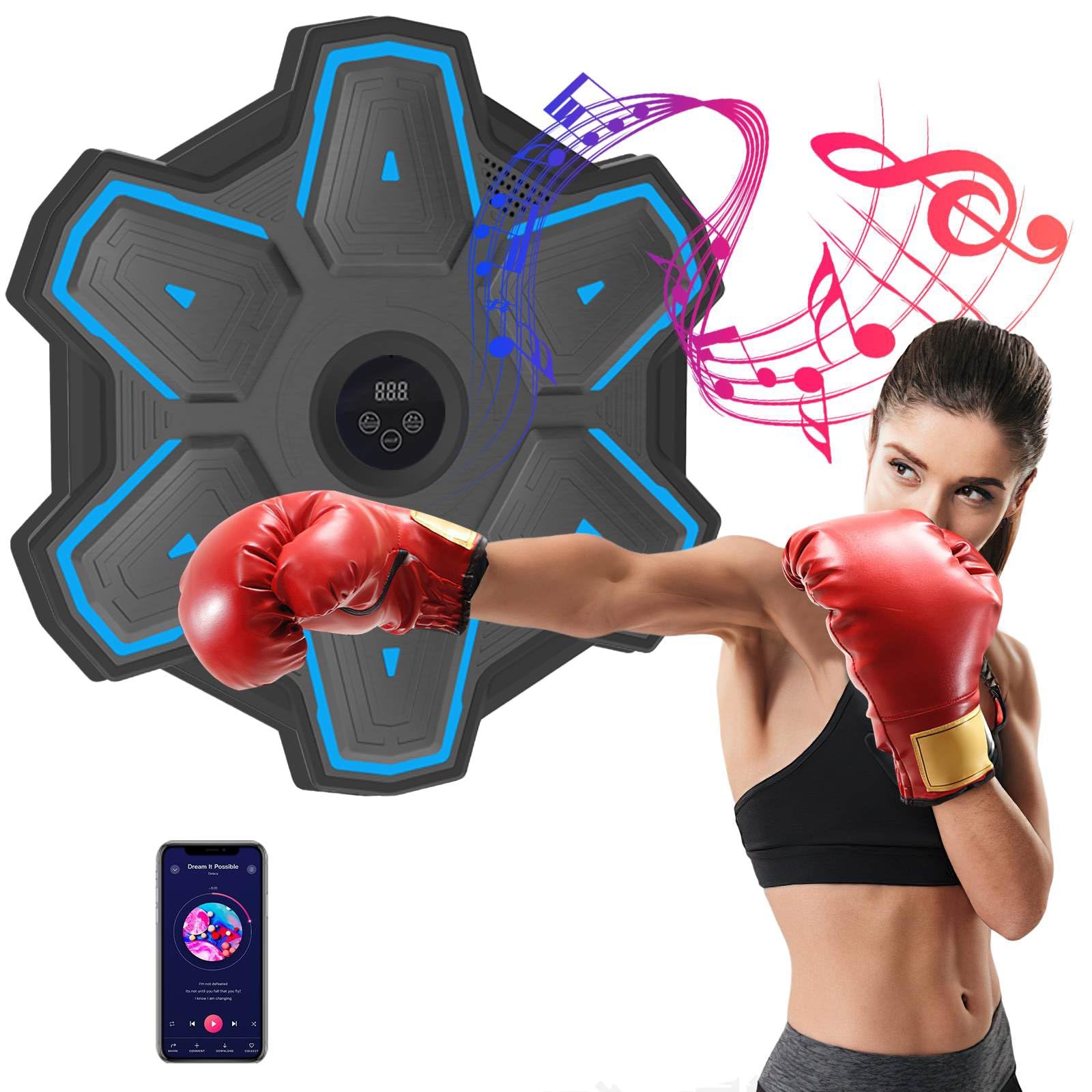 Máquina De Boxeo Musical Jubilin - Bluetooth, 12 Velocidades, Luces LED, Para Adultos Y Niños