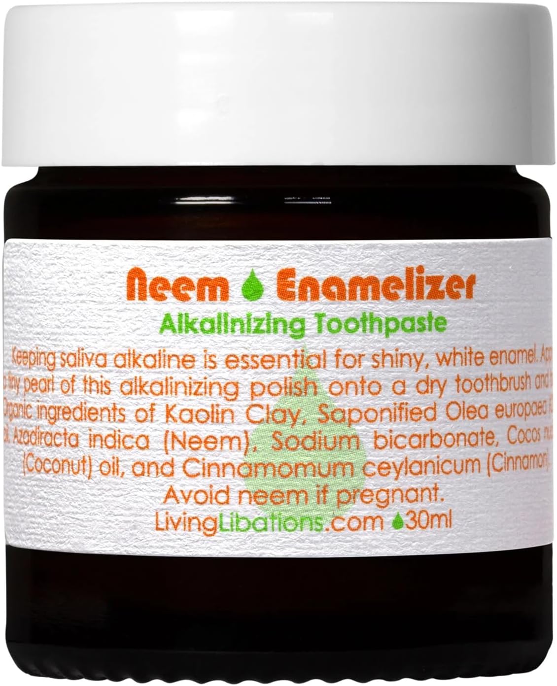 Living Libations - Organic Neem Enamelizer Toothpaste | Natural, Wildcrafted, Vegan Clean Beauty (1 oz | 30 ml)