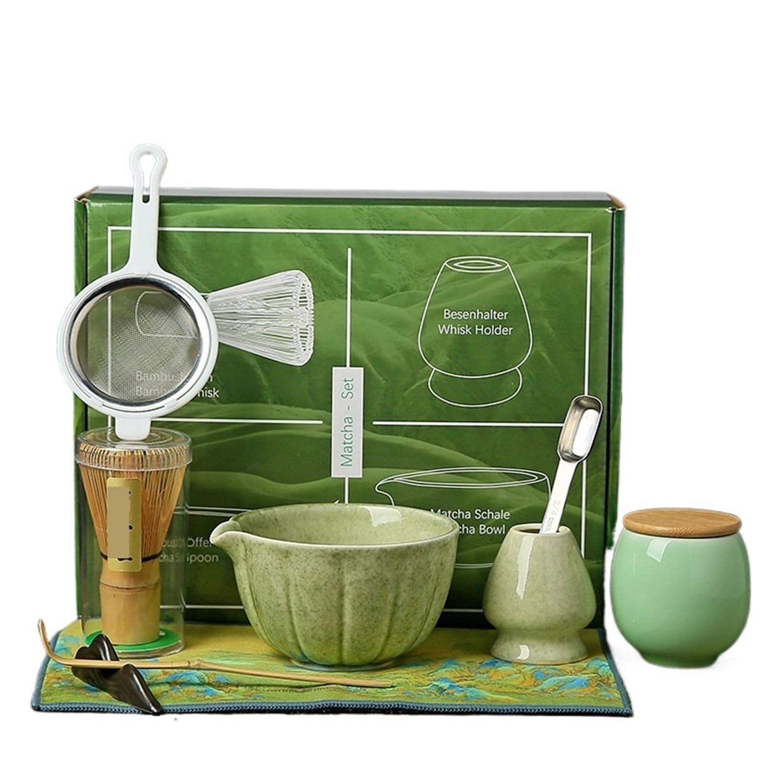 Juego De Té Matcha Juego De 4/7 Piezas For Hacer Matcha, Pincel For, Exquisito Cuenco For, Caja Con Batidor, Suntuosas Herramientas For Té(7pcs Black)