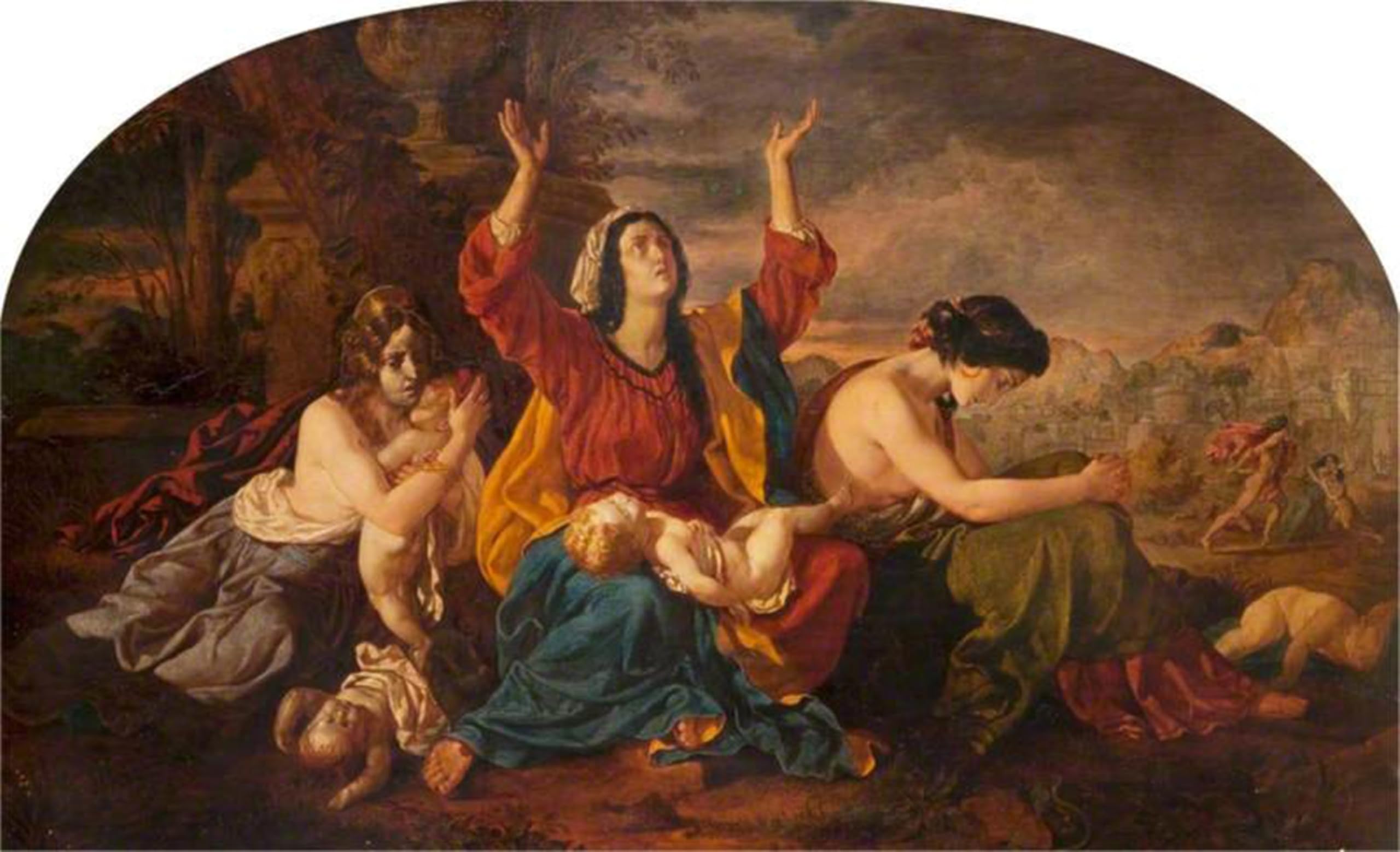 ARTXLXXBN Famous Painting Canvas Artwork Graffiti Print Massacre of the Innocents by Noel Paton Portrait Canvas Image for Home Decor 60x90cm