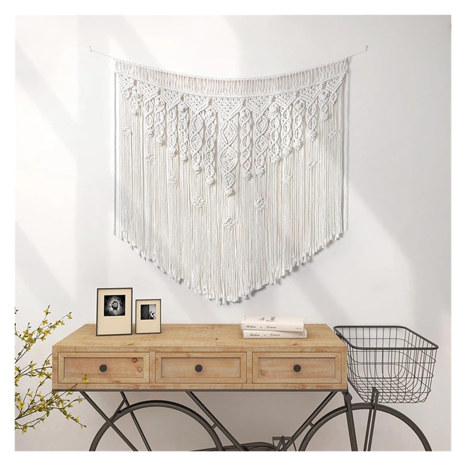 Rideau de Porte en Coton macramé tissé à la Main, 1 pièce, Tapisserie Murale Suspendue, Artistique pour Cuisine