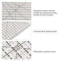 Vista 6 de Pssopp Regla de corte con forma encantadora, acrílico transparente, escala precisa, línea de cuadrícula negra, multifunción, regla de colchas, 10.0