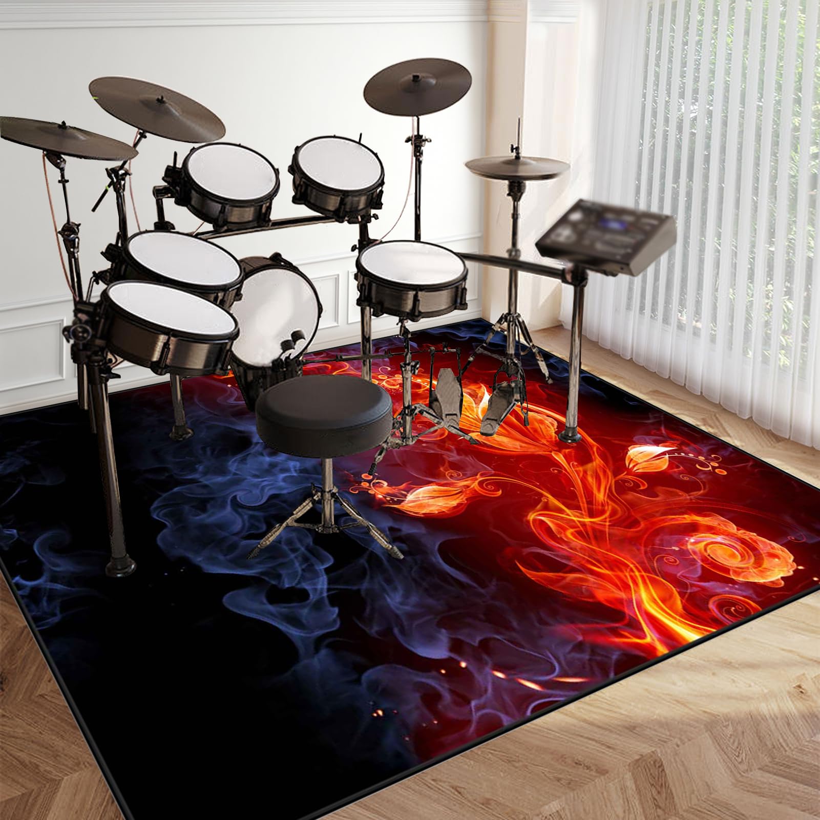 200 x 180 cm mata perkusyjna akustyczna mata ochronna bębna dźwiękochłonna mata elektroniczna Jazz zestaw perkusyjny do instrumentów basowych akcesoria perkusyjne