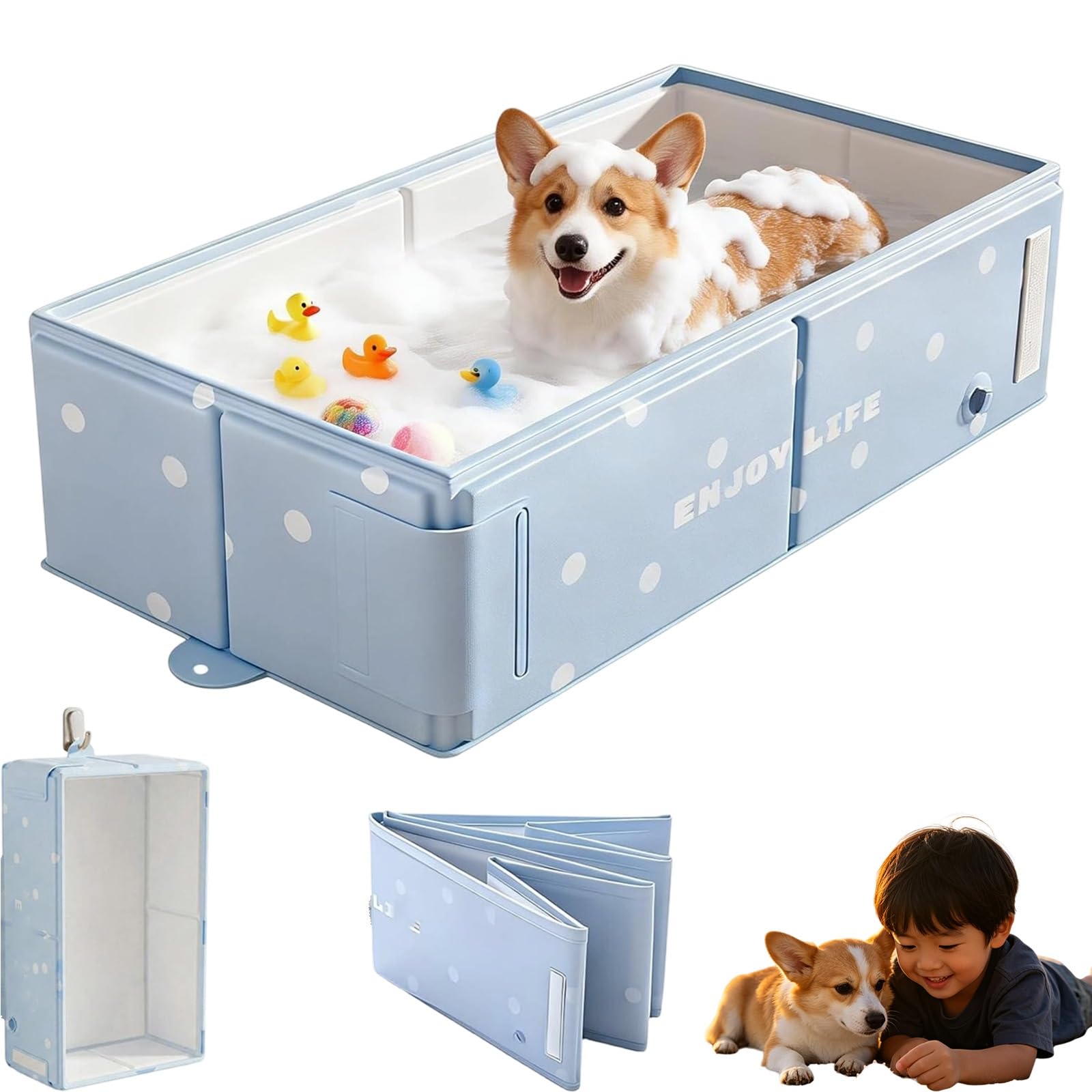 Fisiorest Blue Dog Rigid Paddling Pool, Dog Paddling Pool