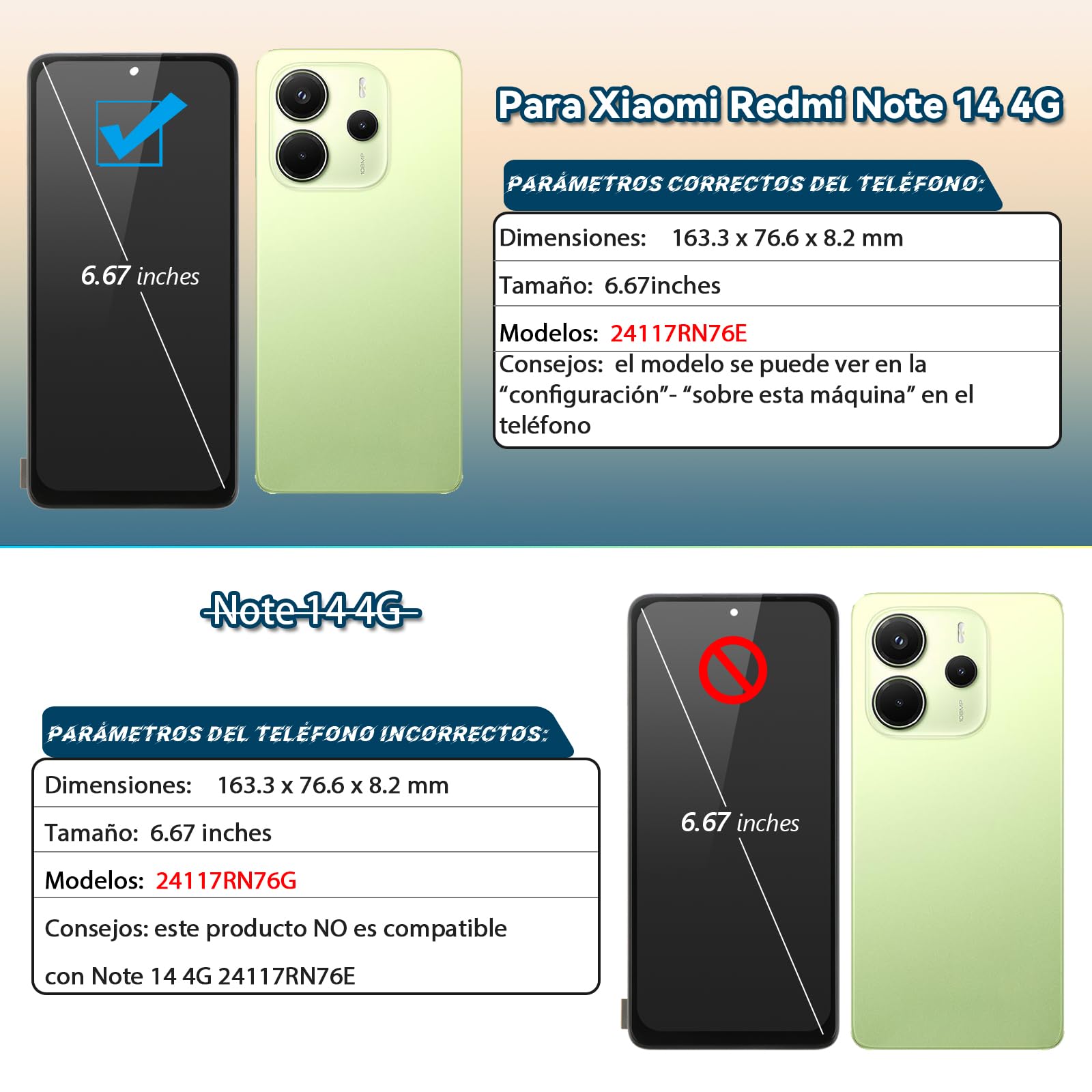RongZy Pantalla para Xiaomi Redmi Note 14 4G 24117RN76E incell Táctil LCD de Repuesto Ensamblaje Digitalizador Reemplazo para Xiaomi Redmi Note 14 4G con Herramientas de Reparación(con Marco