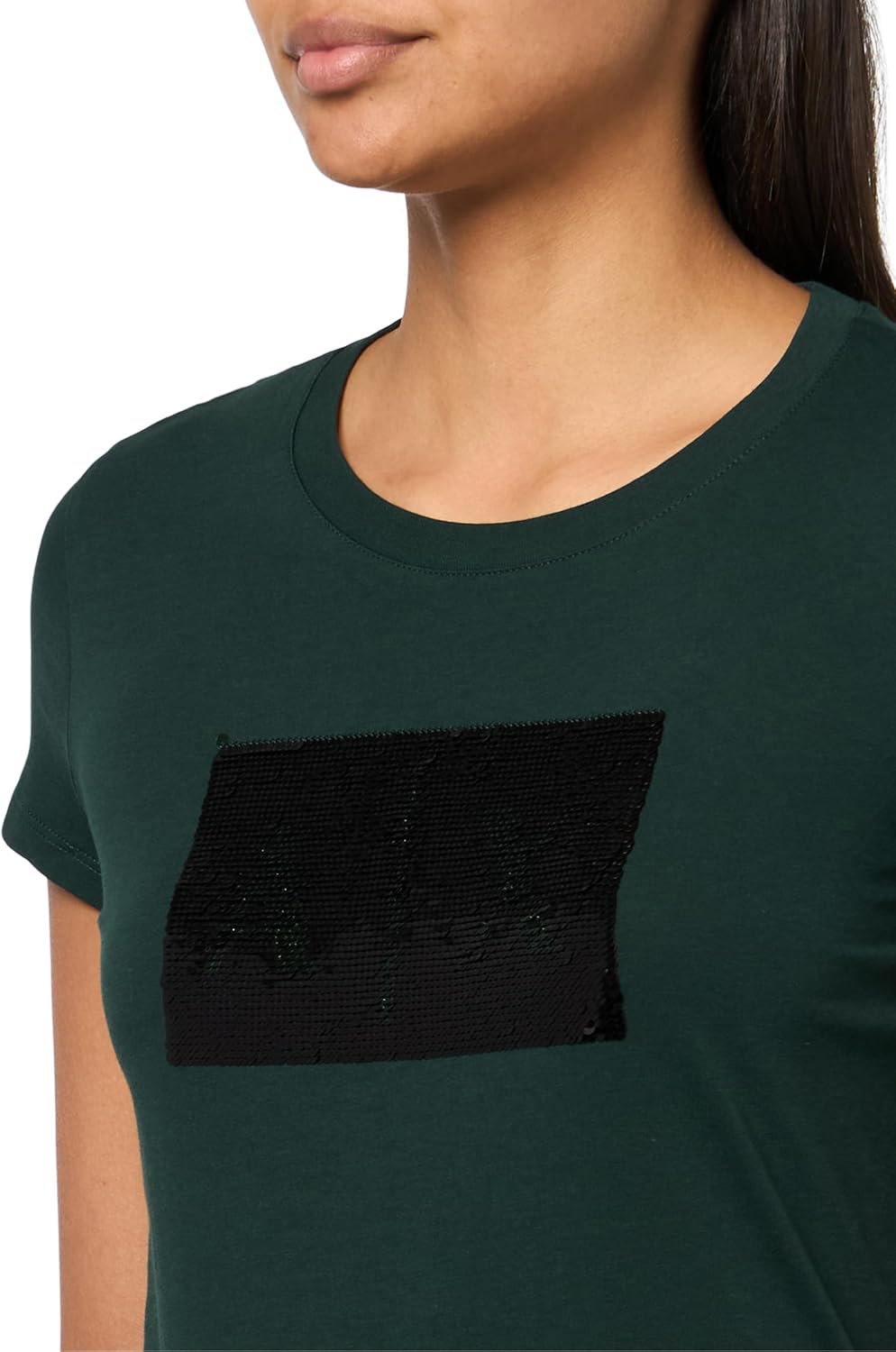 Armani Exchange Women's Box Logo Sequin Tee - Image 3