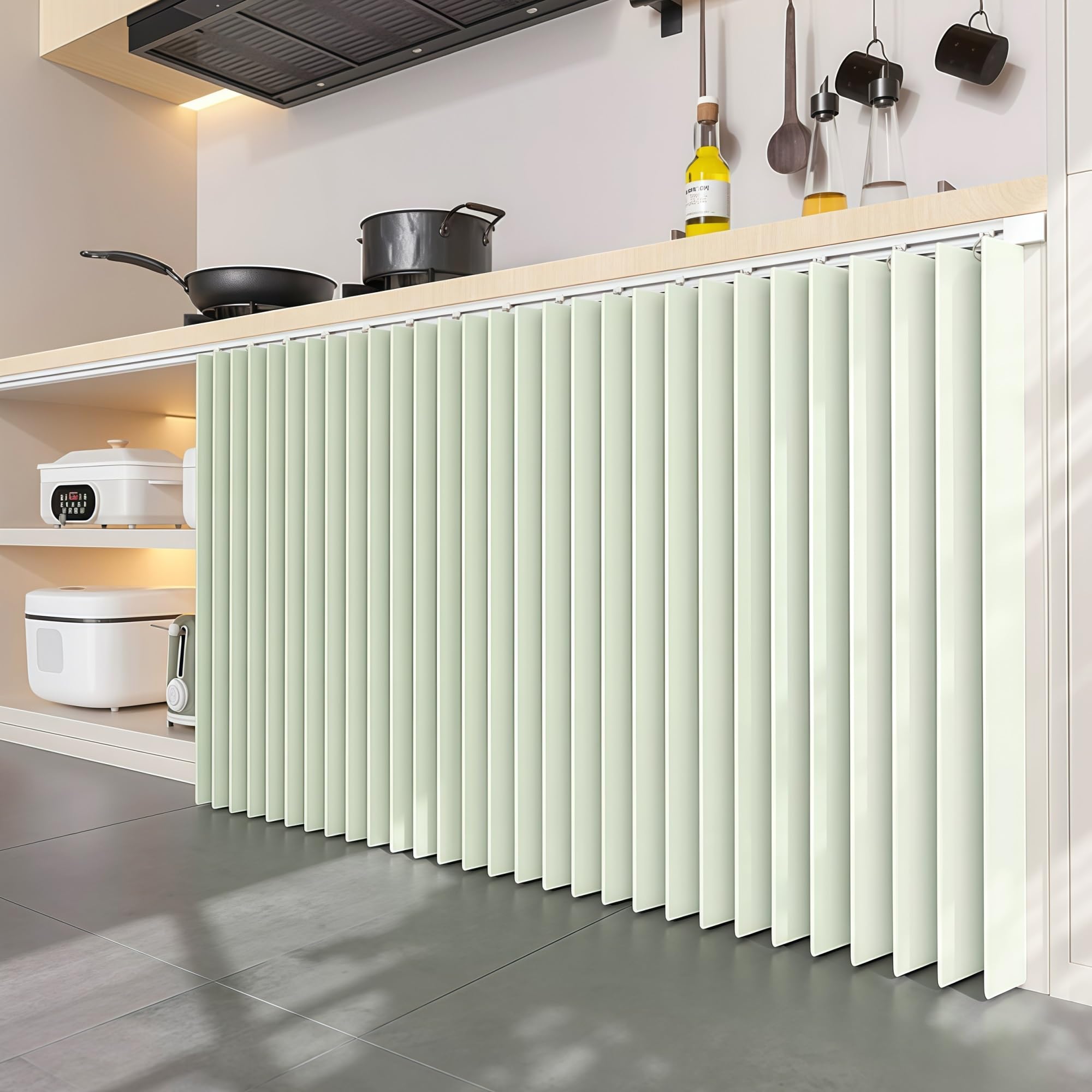 Rideau occultant court pliable vert 140x80cm aimanté