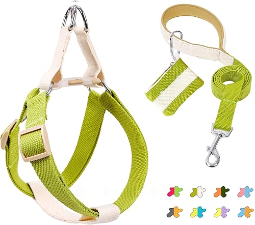 Miniatura 49 de No Pull Dog Harness and Leash Set, Step in Dog Halter Harness with Poop Bag Holder, Adjustable Lightweight Cotton Straps Suitable for Small Medium