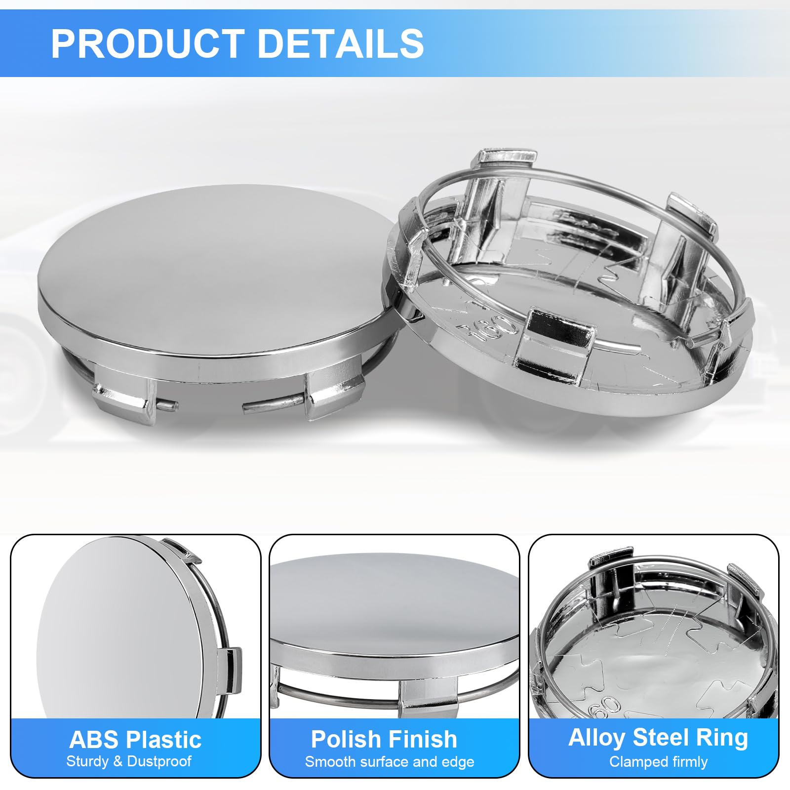 Cache-moyeux Universel 56mm - Lot De 4 En ABS Noir - Enjoliveur De Jante Facile à Clipser - Protection Contre La Poussière