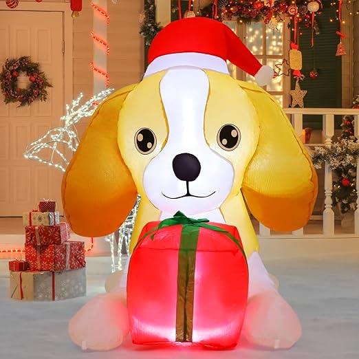 Amazon.com: GOOSH 5 FT Long Christmas Inflatables Dog Outdoor ...