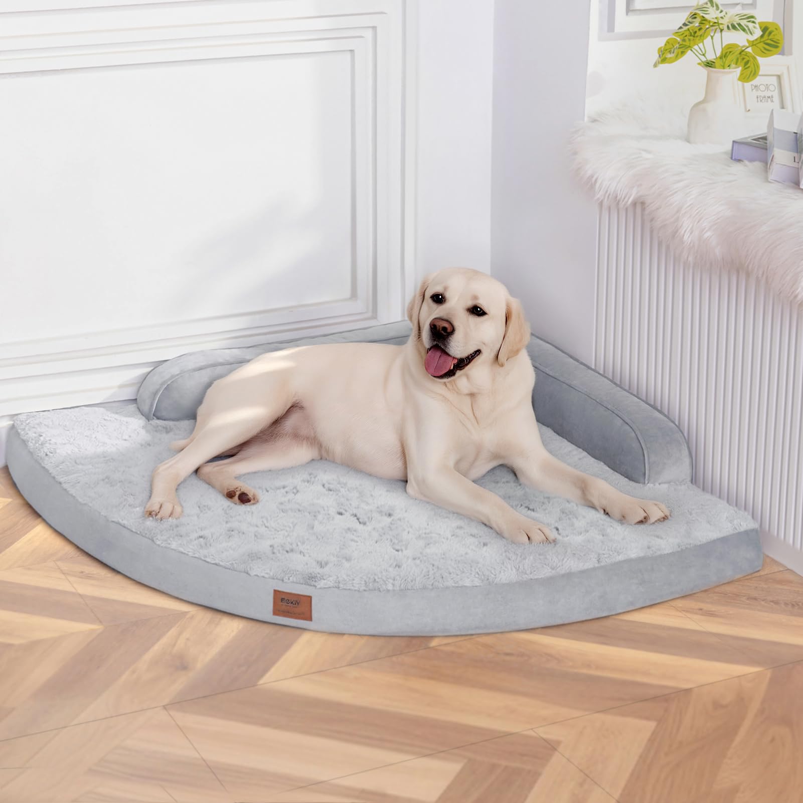 MEKIY Orthopedic Dog Bed for Extra Large Dogs - XXL Egg-Crate Memory Foam Dog Beds with Removable Washable Cover, Waterproof Pet Beds with Non-Slip