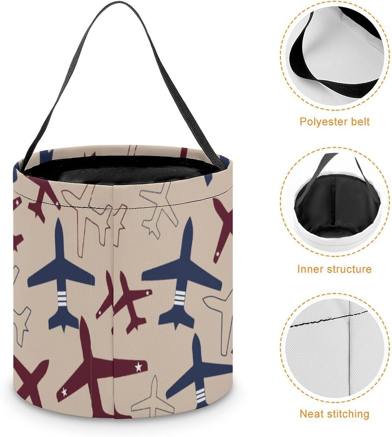 Aircraft Airplane Flying Halloween Treat Bag Reusable Candy Basket Tote Goody Bags Gift Party