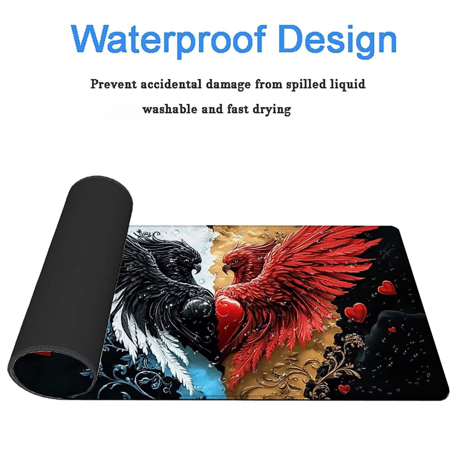 Tappetino Mouse Gaming, 1200x600mm Tappetino Mouse XXL nero 0c0-315 | Mouse Pad Grande, Ottimizzato per i Sensori da Gioco, Migliora Precisione e Velocità, per Mac e PC, rosso